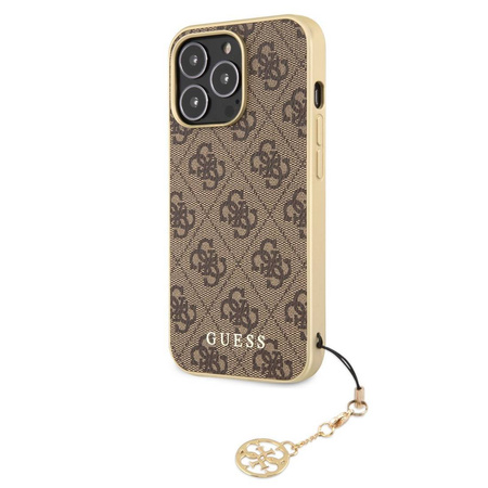 Oryginalne Etui IPHONE 13 PRO MAX 6,7" Guess Hardcase 4G Charms Collection GUHCP13XGF4GBR brązowe