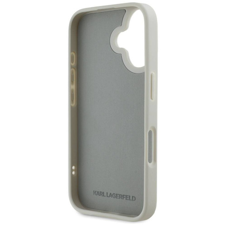 Etui IPHONE 16 Karl Lagerfeld HC 3D Rubber Double Heads beżowe