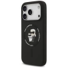 Karl Lagerfeld Silikon Karl&amp;Choupette Ring MagSafe Case für iPhone 17 Pro Max - Schwarz