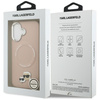 Karl Lagerfeld nakładka Magsafe PU case with Karl&Choupette heads pins logo and metal camera buttons do iPhone 17 beżowa