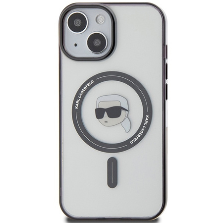 Karl Lagerfeld KLHMP15SHKHNOTK iPhone 15 6,1" transparentes Hardcase IML Karl`s Head MagSafe