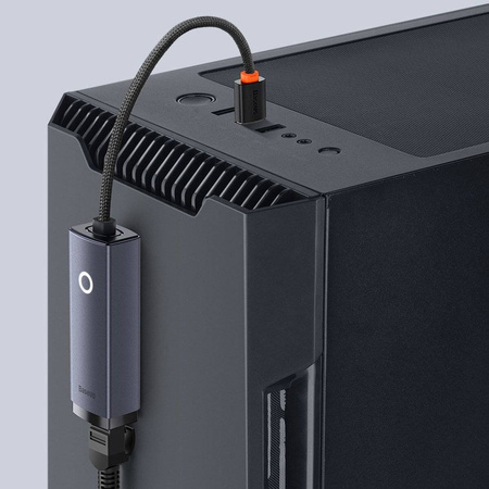 Externer USB-A-Netzwerkadapter der Baseus Lite-Serie – RJ-45 1 Gbit/s (1000 Mbit/s) grau (WKQX000113)