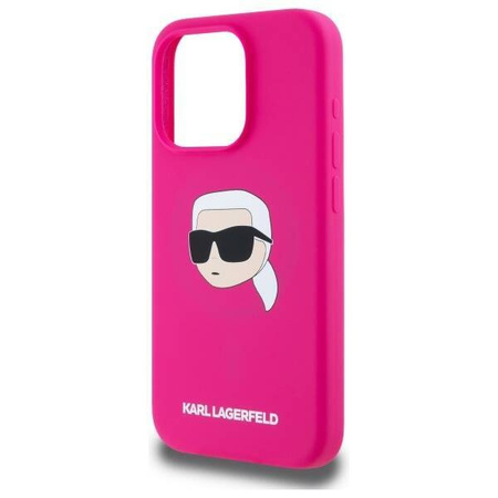 KARL LAGERFELD futerał do IPHONE 15 Pro Max kompatybilny z MagSafe KLHMP15XSKHPPLF (SIL KL Head Print) fuschia