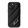 Karl Lagerfeld KLHCP14SPQDSMGK iPhone 14 / 15 / 13 6.1" czarny/black hardcase Diagonal Quilted Script