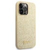 Guess Glitter Flakes Metal Logo Case – Etui iPhone 14 Pro (złoty)