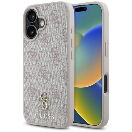 Schutzhülle IPHONE 16 Guess HC PU 4G Small 4G & Classic rosa
