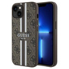 Guess nakładka do iPhone 15 6,1&quot; GUHMP15SP4RPSW HC MAGSAFE 4G PRINTED STRIPES brązowa