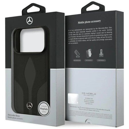 Mercedes Leather The Move MagSafe Case for iPhone 17 Pro - Black