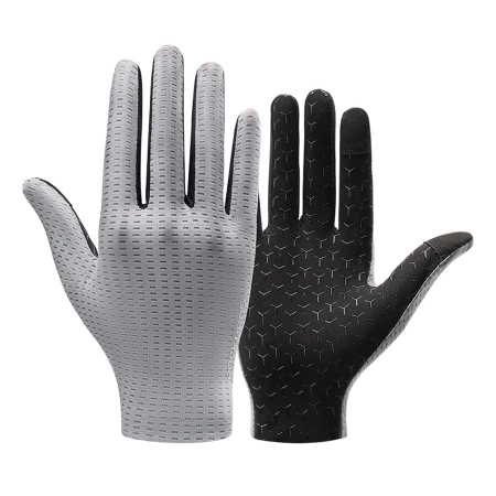 Rockbros Breathable Full Finger Cycling Gloves, Size: M - Gray