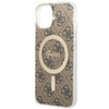 Guess GUHMP14SP4RPSW iPhone 14 6,1" brązowy/brown hardcase 4G Printed Stripes MagSafe