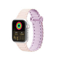 Dux Ducis Strap (Armor Version) pasek Apple Watch Ultra, SE, 8, 7, 6, 5, 4, 3, 2, 1 (49, 45, 44, 42 mm) silikonowa magnetyczna opaska bransoleta różowo-fioletowy