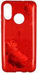 Etui Brokat Glitter SAMSUNG GALAXY J6 czerwony kwiat