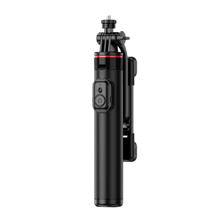 Selfie Stick WC12YDS Teleskopstativ 1,3 m aus Aluminiumlegierung mit Dual-Licht und Telefonhalter – Schwarz