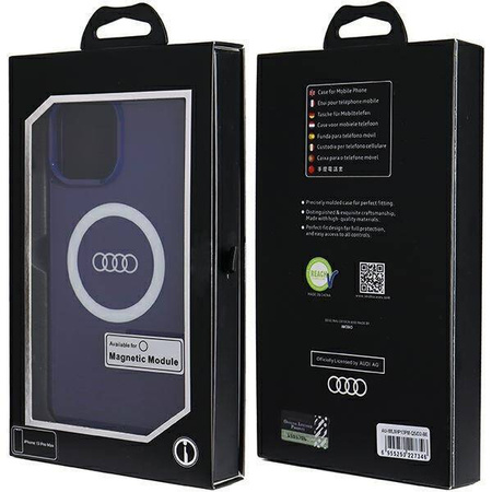 Audi IML Big Logo MagSafe Case iPhone 13 Pro Max 6.7" niebieski/navy blue hardcase AU-IMLMIP13PM-Q5/D2-BE