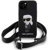 Karl Lagerfeld KLHCP15SSCBSKNK iPhone 15 6,1&quot; Hardcase schwarz/schwarz Crossbody Silikon Ikonik