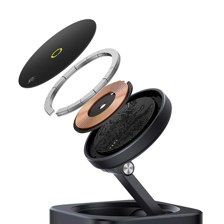 Baseus MagPro Series II 7-in-1 USB-C Hub with MagSafe-compatible Charger 15W + HDMI + USB-A + USB-C + SD/TF - Black