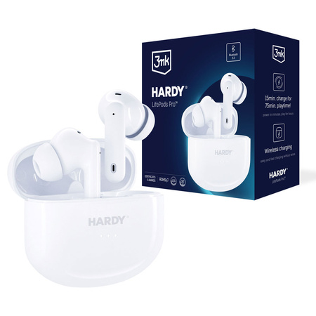 3MK Hardy LifePods Pro słuchawki bezprzewodowe Bluetooth 5.3 ANC białe/white