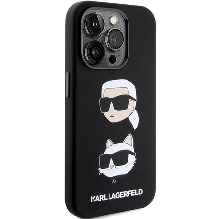 Etui Karl Lagerfeld Silicone Karl&Choupette Head na iPhone 15 Pro - czarne