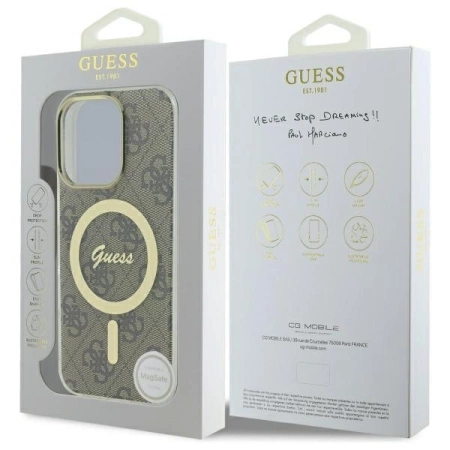 Guess IML 4G MagSafe Case for iPhone 16 Pro Max - Brown