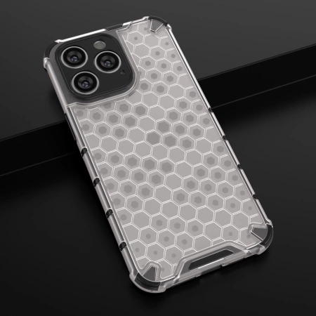 Wabenhülle für iPhone 14 Pro gepanzerte Hybridhülle schwarz