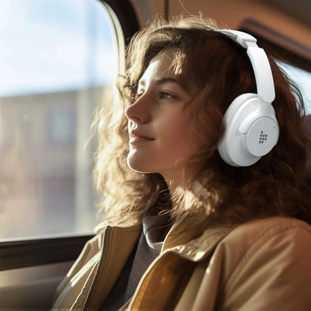 Tronsmart SOUNFII Q20S Hybrid ANC Wireless Headphones with Active Noise Cancelling - White