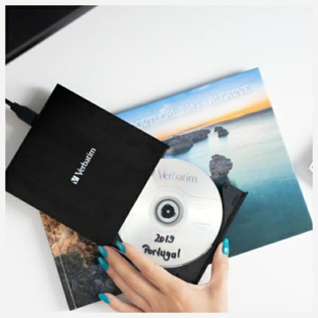 Zewnętrzna nagrywarka Verbatim Slimline   DVD USB2.0 czarny/black 53504