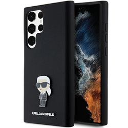 Oryginalne Etui KARL LAGERFELD hardcase Silicone Ikonik Metal Pin KLHCS24LSMHKNPK do Samsung Galaxy S24 Ultra czarny