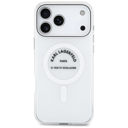 Karl Lagerfeld IML Karl RSG Logo MagSafe Case für iPhone 17 Pro Max - Transparent