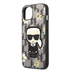 Original Handyhülle IPHONE 13 Karl Lagerfeld Flower Ikonik Karl (KLHCP13MPMNFIK1) grau