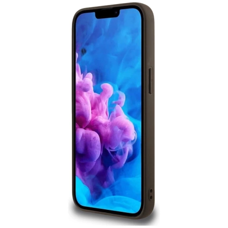 Etui Guess 4G Flowers Print MagSafe na iPhone 16e - brązowe