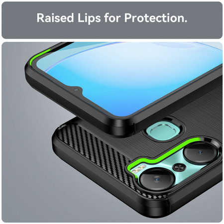 Carbon Case etui do Infinix Hot 12 Pro elastyczny silikonowy karbonowy pokrowiec czarne