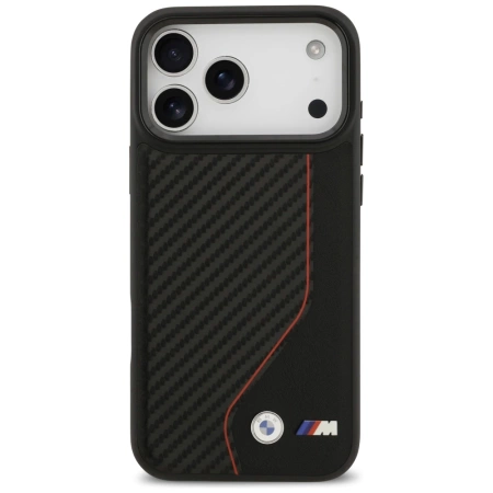 BMW M Carbon Line &amp; Logo MagSafe Case für iPhone 17 Pro Max – Rot