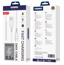 JELLICO Kabel KDS-32 USB-C USB 3.1A 2M weiss