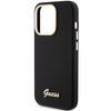 Guess Silikon Script Metal Logo &amp; Frame Hülle für iPhone 15 Pro Max – Schwarz