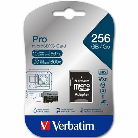 Verbatim Karta microSD 512GB + adapter Pro U3 czarny/black 47046