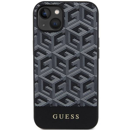 Original Handyhülle IPHONE 13 / 14 / 15 Guess Hardcase IML 4G MagSafe (GUHMP15SHGCFSEK) schwarz