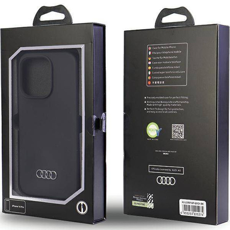 Audi Silikonhülle iPhone 14 Pro 6,1&quot; schwarz/schwarz Hardcase AU-LSRIP14P-Q3/D1-BK