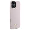 Original Case IPHONE 16 Guess Hardcase Silicone Script Metal Logo & Frame (GUHCP16SSMBSLP) pink