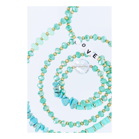 Zawieszka STONE do telefonu / długość sznura 82cm (41cm w pętli) / na szyję - turkusowy