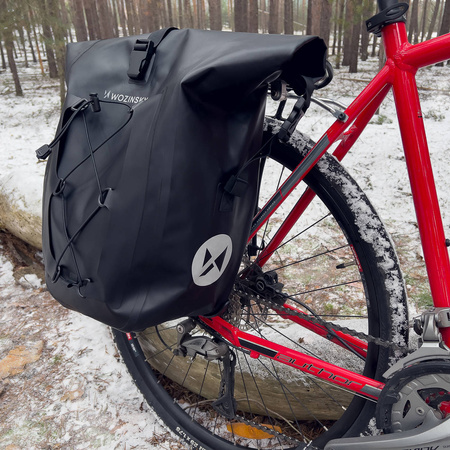Wozinsky wodoodporna torba rowerowa sakwa na bagażnik 25l 2w1 czarny (WBB24BK)