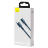 Kabel USB-C do Lightning Baseus High Density Braided, 20W, 5A, PD, 1m (niebieski)