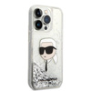 Karl Lagerfeld Liquid Glitter NFT Karl's Head - Etui iPhone 14 Pro (srebrny)