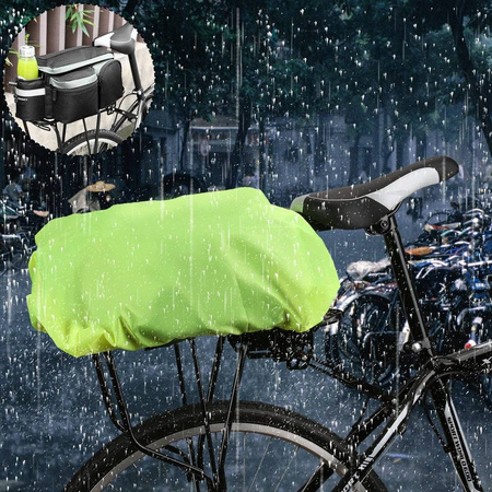 Wozinsky uniwersalny pokrowiec przeciwdeszczowy z gumką na torbę rowerową plecak zielony (WBB5YW)