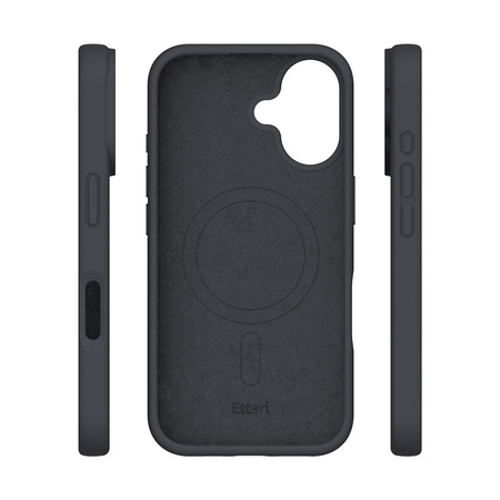 Nakładka Etteri Silicone Mag do iPhone 16 6,1" czarna