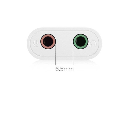 Ugreen zewnętrzna karta dźwiękowa muzyczna adapter USB - 3,5 mm mini jack 15 cm biały (US205 30143)