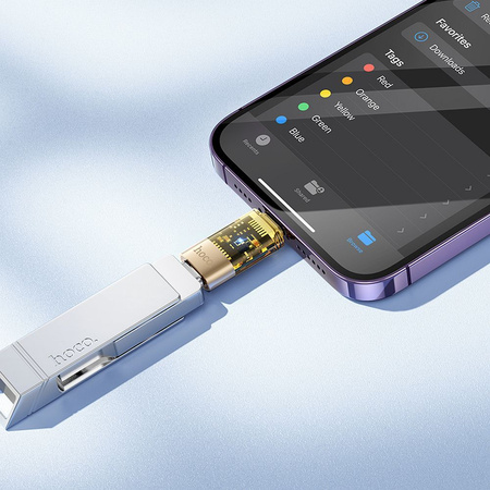 HOCO adapter OTG Lightning (męski) do Typ C (żeński) UA36A transparentny złoty