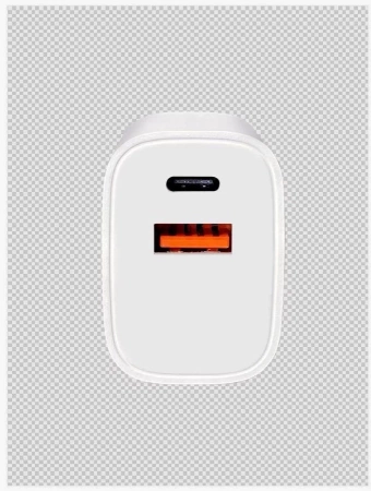MOONX MC04 network charger, USB-C PD 20W + USB QC3.0 + USB-C/Lightning cable white