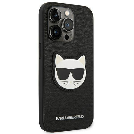 Karl Lagerfeld Saffiano Choupette Head Patch Case - Etui iPhone 14 Pro (czarny)