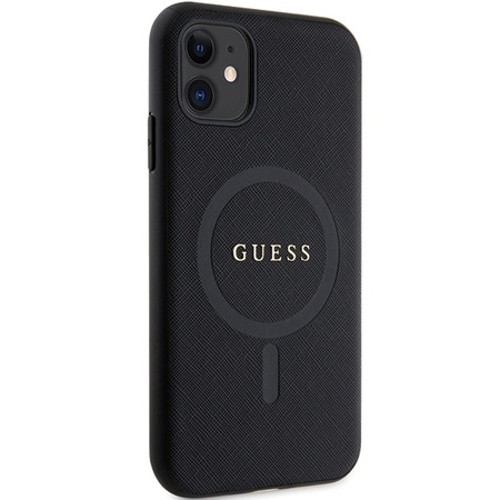 Original Case IPHONE 11 / XR Guess Hardcase Saffiano MagSafe (GUHMN61PSAHMCK) black
