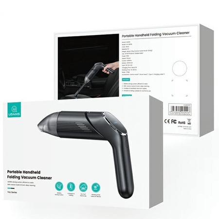 USAMS Składany Mini Odkurzacz bezprzewodowy YAJ series czarny/black XCQZB25901 (US-ZB259)